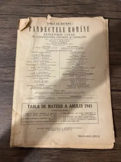 Pandectele Romane Tabla de Materii a anului 1945 (1946)