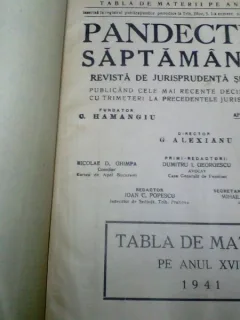 PANDECTELE SAPTAMANALE - 1941