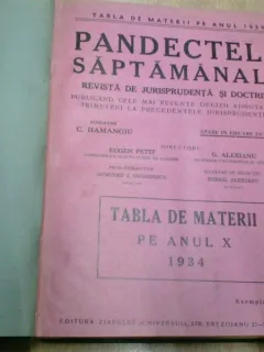 PANDECTELE SAPTAMANALE - 1934