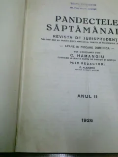 PANDECTELE SAPTAMANALE - 1926
