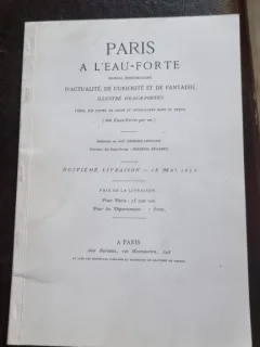 Paris a L'eau - forte - Huitieme Livraison 18 Mai 1873