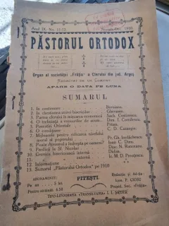 Pastorul Ortodox Anul IX Nr. 11-12 Noiembrie-Decembrie 1910