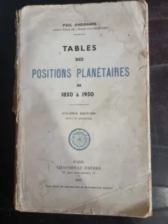 Paul Choisnard - Tables des positions planetaires de 1850 a 1950