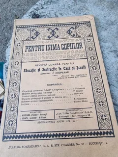 Pentru Inima Copiilor - Revista lunara pentru Educatie si Instructie in Casa si Scoala Anul IX Nr. 1-3 Ianuarie Martie 1934