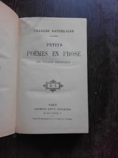 PETITS POEMES EN PROSE - CHARLES BAUDELAIRE  (CARTE IN LIMBA FRANCEZA)