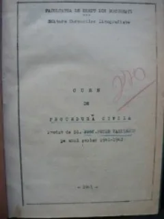Petre Vasilescu - Curs de Procedura Civila - 1941
