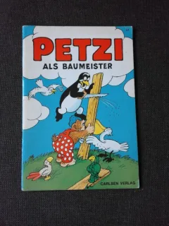 PETZI ALS BAUMEISTER, REVISTA CU BENZI DESENATE, PENTRU COPII, TEXT IN LIMBA GERMANA