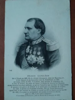 Printul Napoleon Bonaparte, portret gravura alb negru tip carte postala
