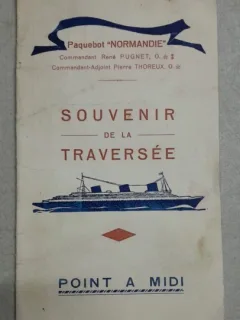 Pliant, Paquebot Normandie, Souvenir de la Traversee, 1935