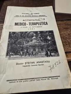 Pliant -  Pavilionul din Cismigiu pentru cura cu ape minerale 15 iulie - 15 septembrie 1931