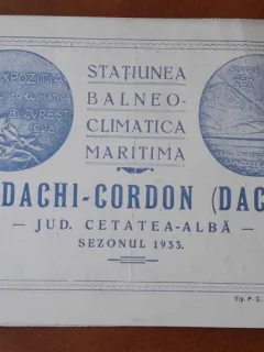 Pliant Statiunea Balneo-Climatica Maritima Budachi-Cordon (Dacia) jud. Cetatea -Alba, sezonul 1933