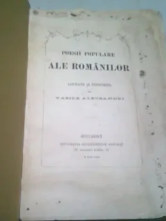POESII POPULARE ALE ROMANILOR ADUNATE SI INTOCMITE DE VASILE ALECSANDRI
