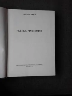POETICA MATEMATICA - SOLOMON MARCUS
