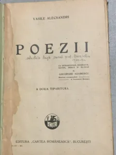 Poezii - Vasile Alecsandri - din biblioteca lui Geo Dumitrescu