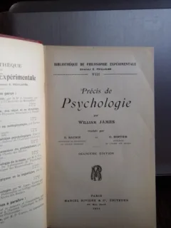 PRÉCIS DE PSYCHOLOGIE - WILLIAM JAMES  (PRINCIPIII DE PSIHOLOGIE)