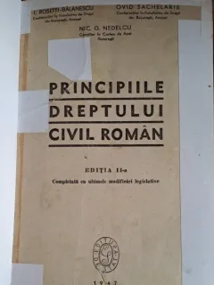 Principiile Dreptului Civil Roman - Nic.G. Nedelcu