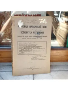 Principiul nationalitatilor si societatea natiunilor , N. Dascovici , 1922