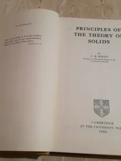 Principles of the Theory of Solids  – J M Ziman