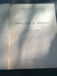PRIVILEGII SI IPOTECI - ALEXANDRU CERBAN