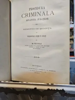 Procedura criminala dinaintea juratilor. Mement de sedinta al presedintelui curtii cu jurati - D. Cuculi