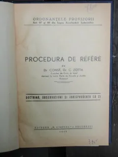 PROCEDURA DE REFERE - CONST.GR.C. ZOTTA