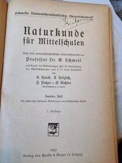 Professor Dr. O. Schmeil - Naturkunde fur Mittelschulen