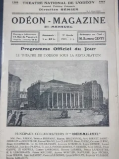 Program de teatru - Theatre National de L Odeon