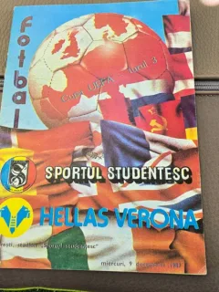 Program meci fotbal Sportul Studentesc - Hellas Verona, 9 decembrie 1987