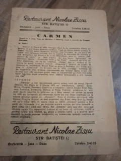 Program restaurant Nicolae Zissu