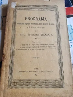 Programa Gimaziului superior. Anul scolar 1896-97