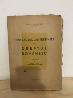 Radu I. Nicolae - Contractul de Intretinere in Dreptul Romanesc