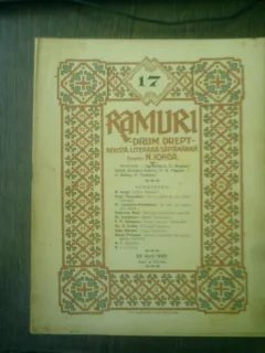 Ramuri - Drum drept revista literara saptamanala anul XVI nr. 17 23 april 1922 - N. Iorga