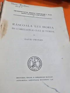 Rascoala lui Horia in Comitatele Cluj si Turda - David Prodan