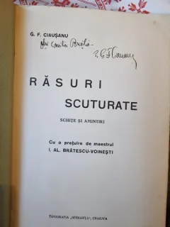 RASURI SCUTURATE - G.F. CIAUSANU  (CU DEDICATIA AUTORULUI)