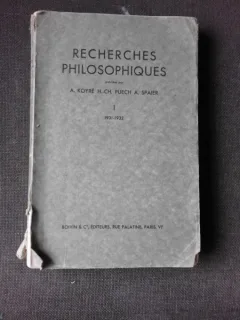 RECHERCHES PHILOSOPHIQUES NR.1/1931-1932  (PUBLICATIEIN LIMBA FRANCEZA)