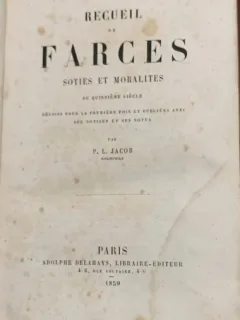 Recueil de farces - P. L. Jacob