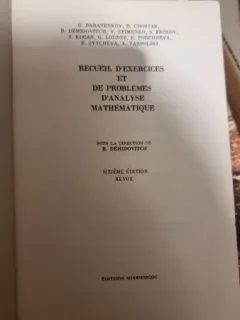 Recueil dexercises et de problemes danalyse mathematique - B. Demidovitch