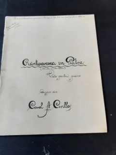 REINTOARCEREA IN PATRIE, VALS PENTRU PIANO - CAROL A. CIRILLOS, PARTITURA
