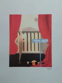 Rene Magritte - Cinema bleu, litografie originala