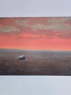 Rene Magritte - Red sky (litografie originala)