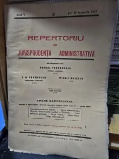 Repertoriu de jurisprudenta administrativa nr.3/1937