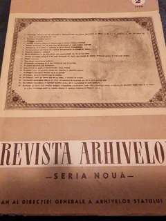 Revista Arhivelor, anul I, nr. 2, 1958
