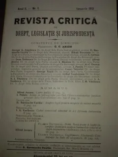 Revista critica de drept legislatie si jurisprudenta 1912