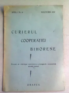 REVISTA CURIERUL COOPERATIEI BIHORENE NR.9/ NOIEMBRIE 1937