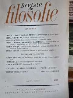Revista de Filosofie - Nr. 2 - Martie-Aprilie 1985