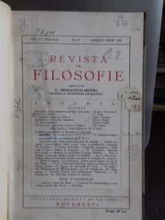 REVISTA DE FILOSOFIE NR.2/1930, aprilie-iunie, articol Mircea Eliade