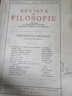 Revista de Filosofie - Vol XVIII Nr. 3-4 Iulie-Decembrie 1933
