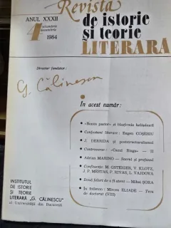 Revista de Istorie si Teorie Literara - Nr. 4  Anul XXXII 1984
