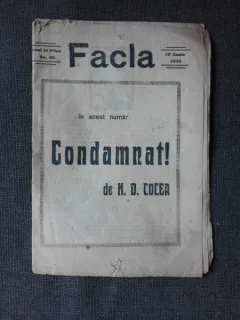 REVISTA FACLA NR.26.1923, CONDAMNAT DE N.D. COCEA