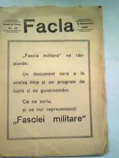 REVISTA FACLA NR.40/OCTOMBRIE 1923  (FASCIA MILITARA NE RASPUNDE)